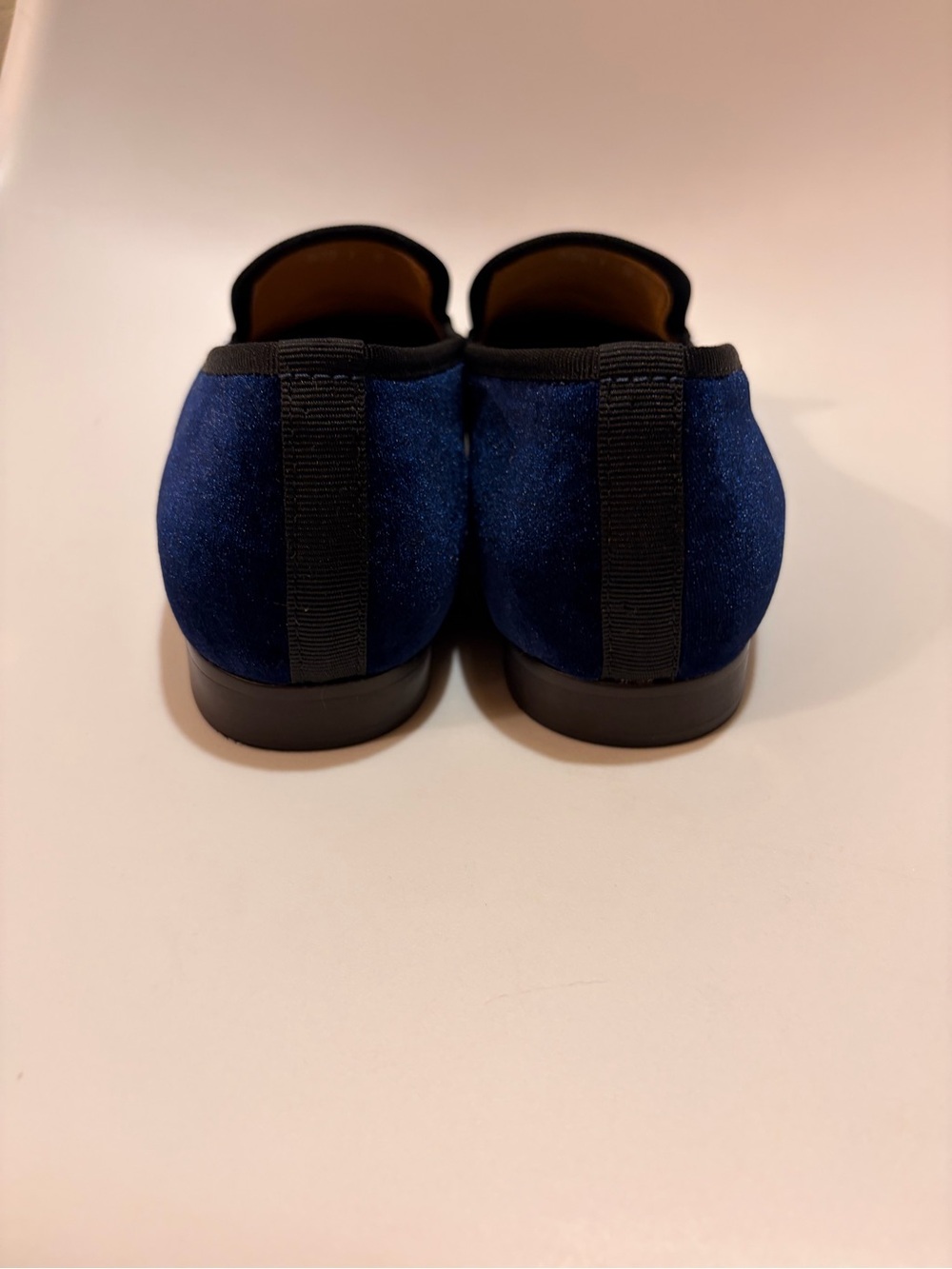 Blue Velvet Slip-On Loafers with Embroidered Cats-size 8 - Picture 3 of 5